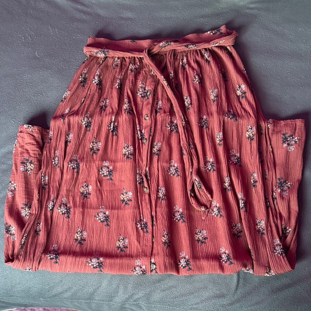 American Eagle Outfitters Rust Floral Maxi Skirt, size Medium